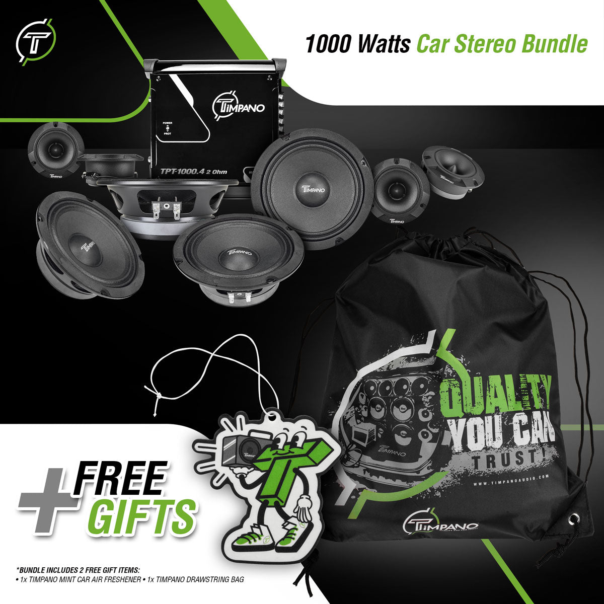 1000 Watts Car Stereo Bundle