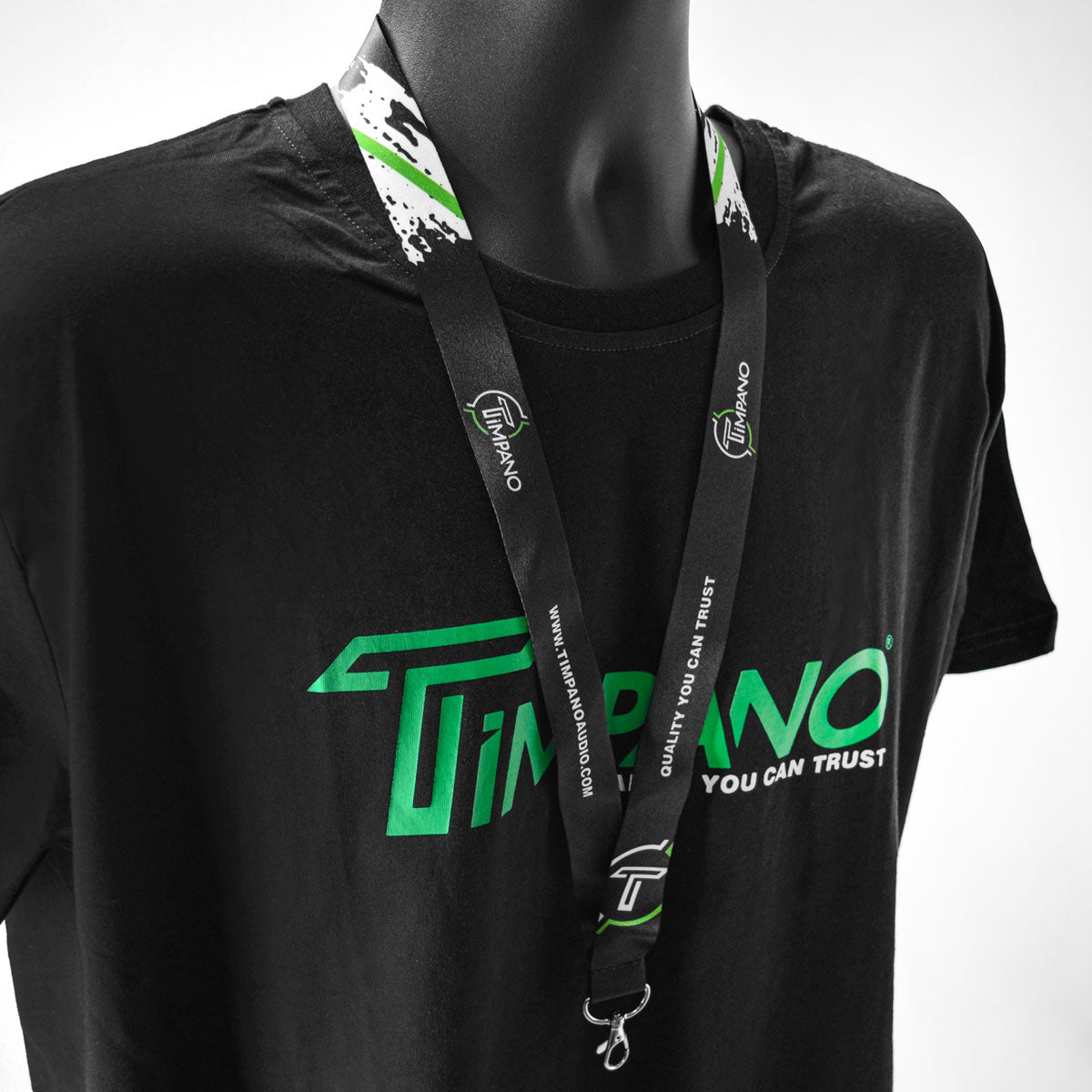Timpano Black and Green Lanyard