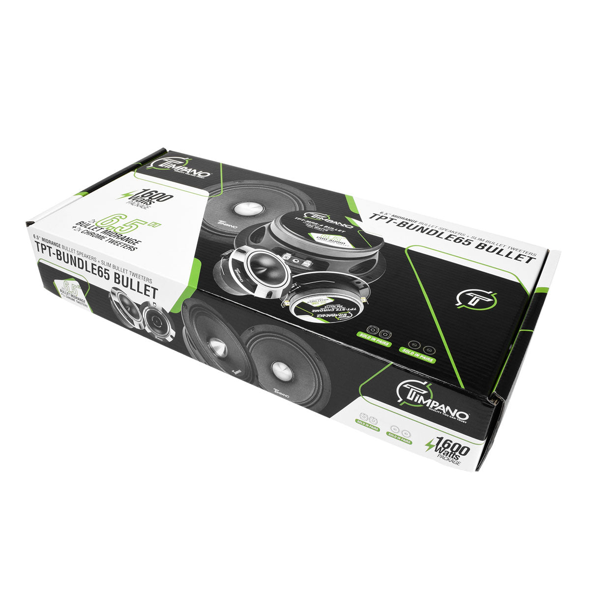 1600w PACKAGE 2x 6.5" Bullet Midrange + 2x Chrome Tweeters