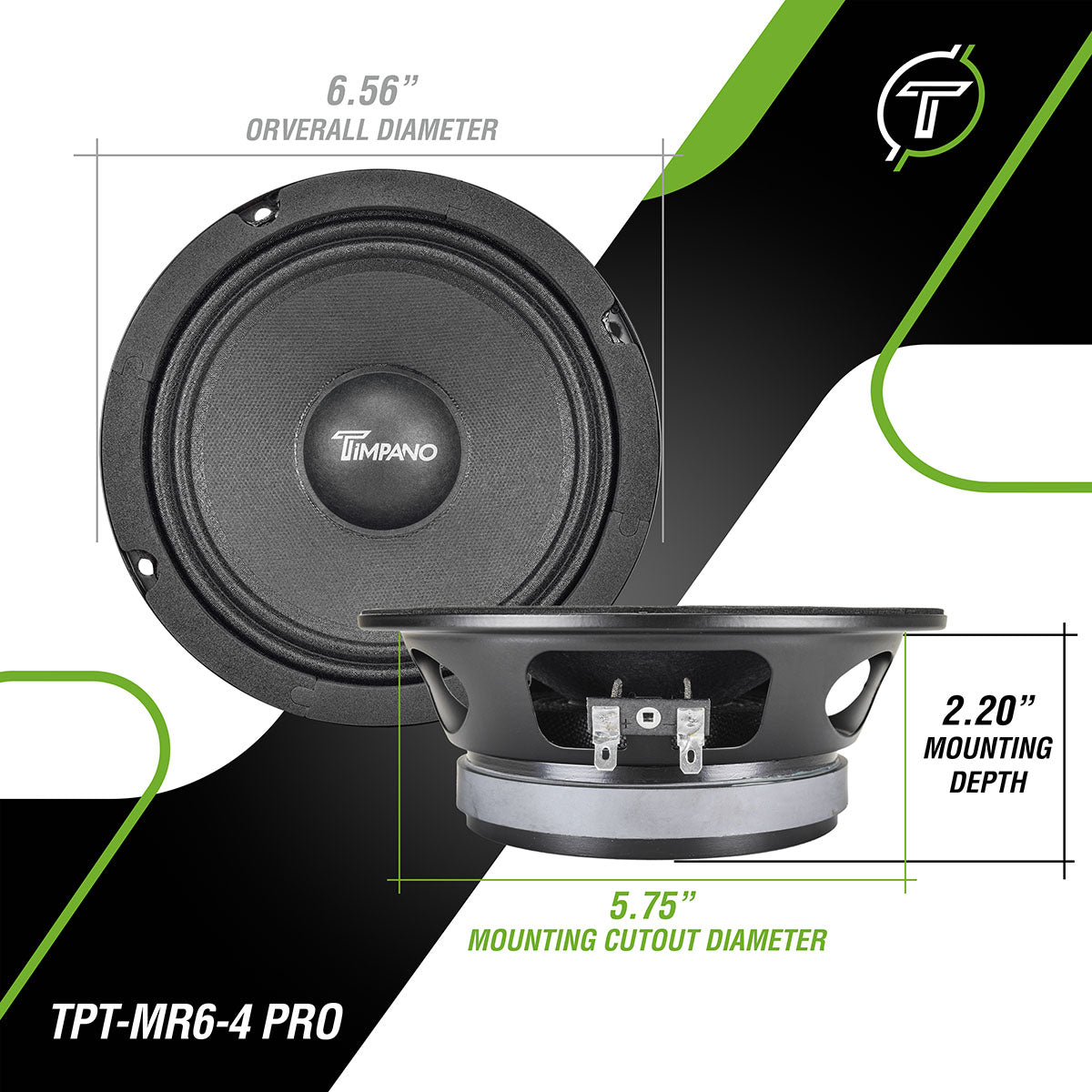 1000w PACKAGE 2x 6.5" PRO Audio Midrange