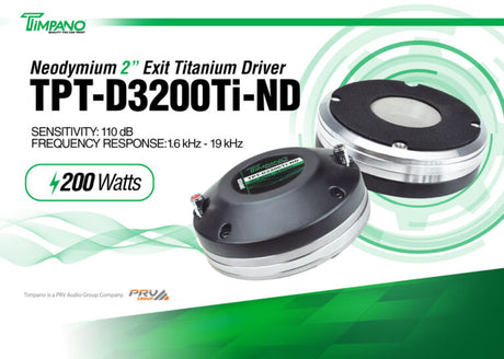 TPT-D3220Ti-Nd: 2″ Exit Neodymium Titanium Compression Driver