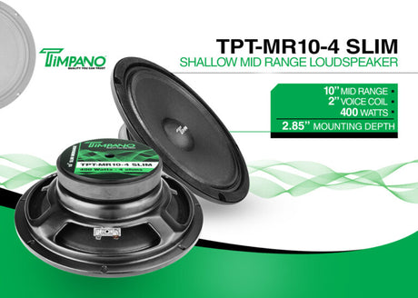 TPT-MR10-4 SLIM: 10″ Shallow Midrange Loudspeaker