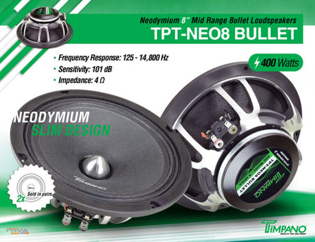 TPT-NEO8 BULLET: 8″ Neodymium Midrange Bullet