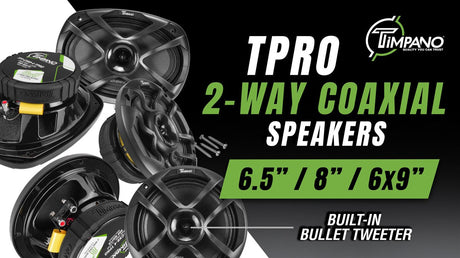 Timpano TPRO 2-Way Coaxial Speakers - 6.5", 8" and 6x9" Car Loudspeakers with Built-in Tweeters