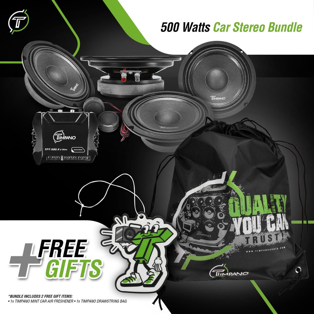 500 Watts Car Stereo Bundle