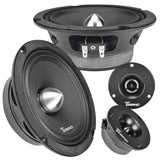 1600w PACKAGE 2x 6.5" Bullet Midrange + 2x Black Tweeters