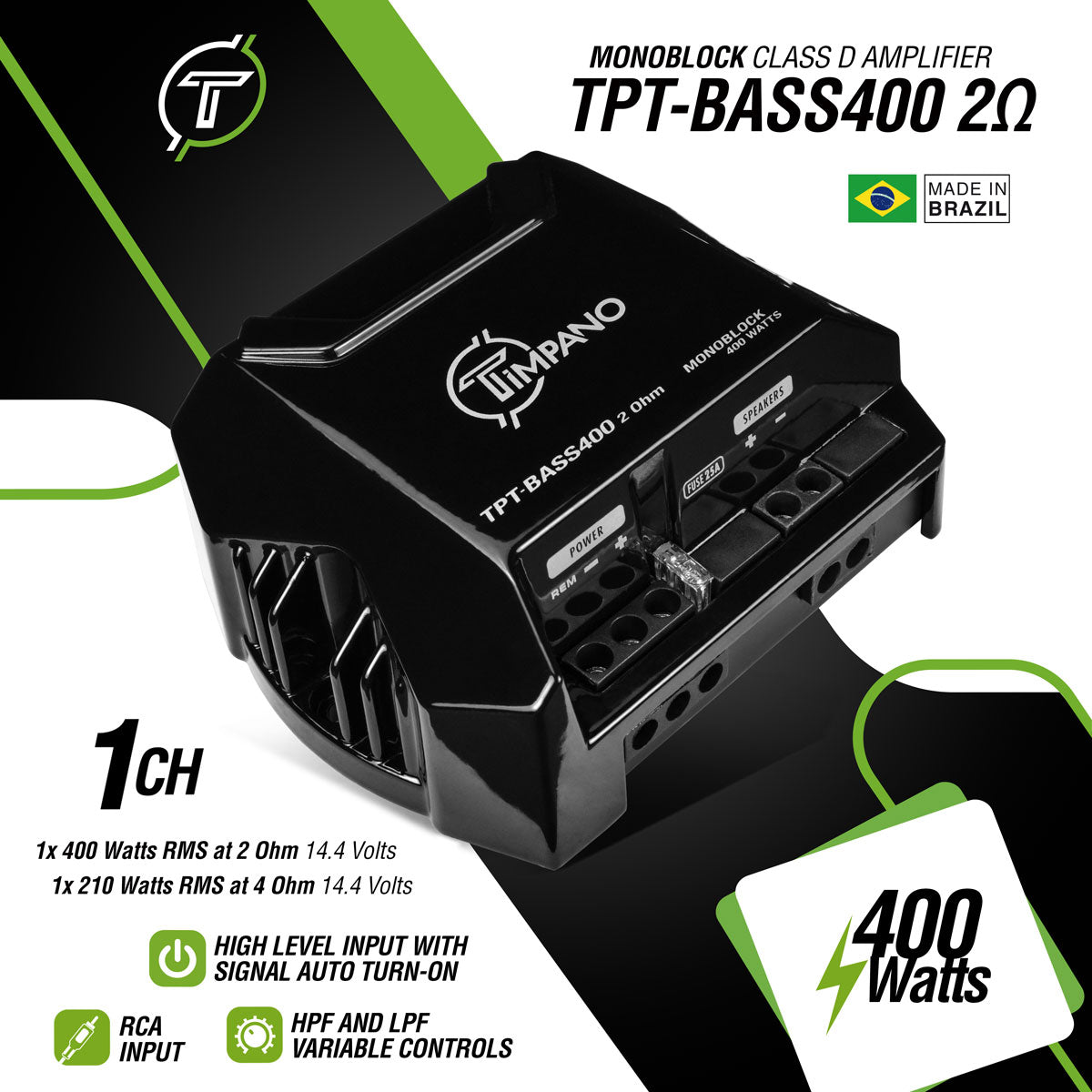 TPT-BASS400 2 Ohm – Timpano Audio