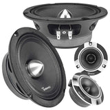 1600w PACKAGE 2x 6.5" Bullet Midrange + 2x Chrome Tweeters