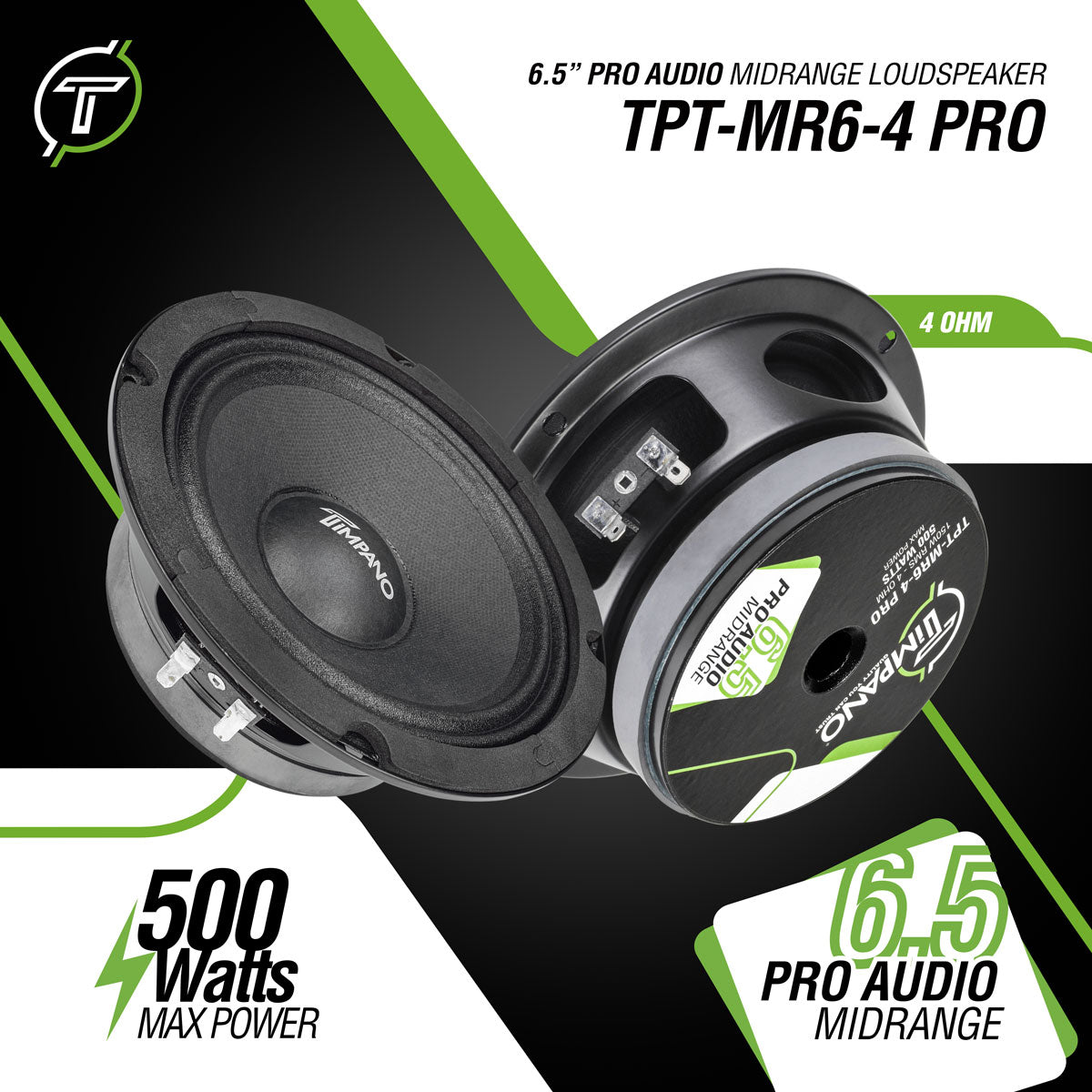 1000w PACKAGE 2x 6.5" PRO Audio Midrange