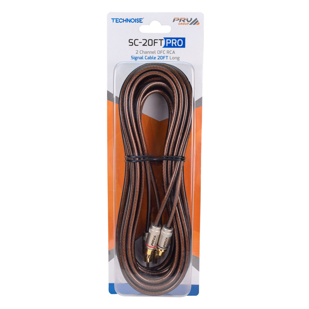 InstallGear 20ft Shielded 2 Male to 2 Male 2-Channel RCA Cable 