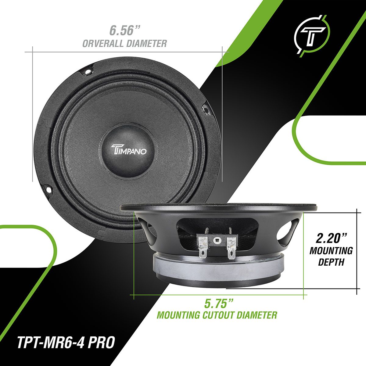 Pyle Pdmr6 6.5 Inch 300w Peak Car Mid Bass Midrange Woofer Audio Speaker, 8  Ohm W/ 93 Decibel Sensitivity, 25 Oz Magnet Structure, Black : Target