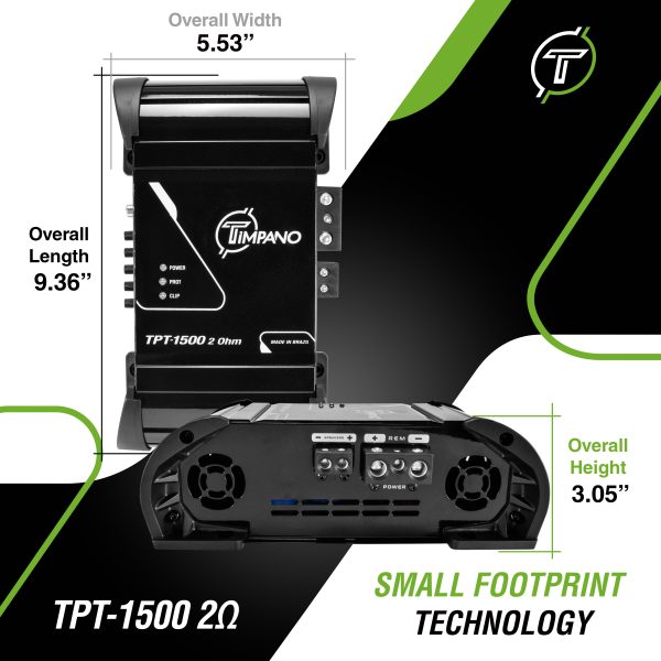 TPT-1500 - 2 Ohms - Dims Infographic