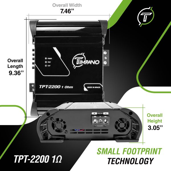 TPT-2200 - 1 Ohms - Dims Infographic