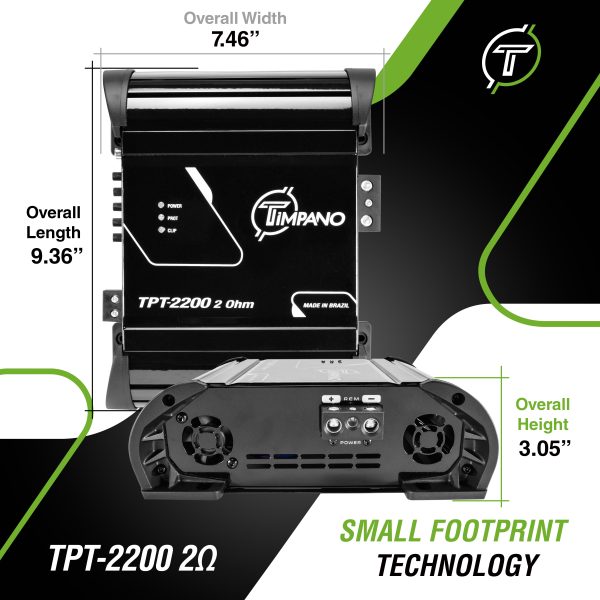 TPT-2200 - 2 Ohms - Dims Infographic