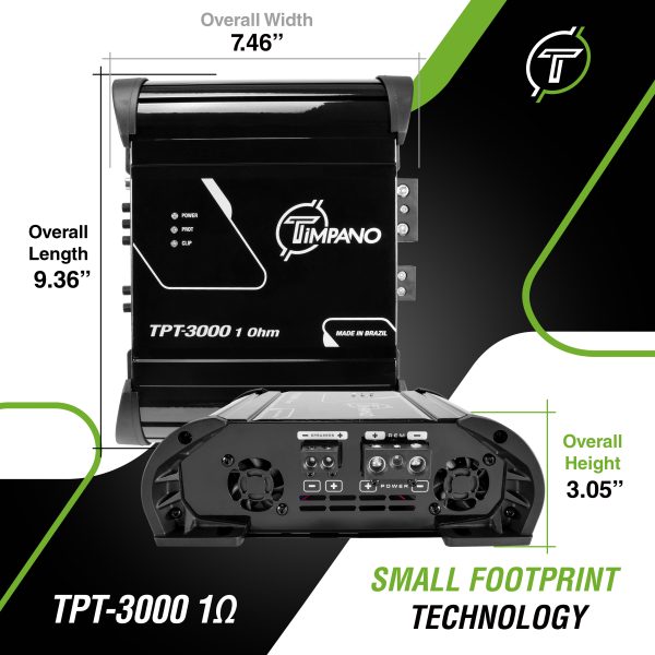 TPT-3000 - 1 Ohms - Dims Infographic