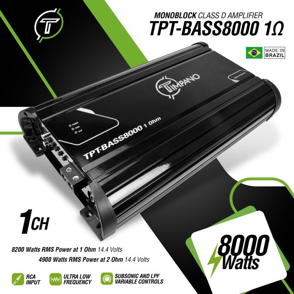 TPT-BASS8000 - 1 Ohms - Specs Infographic