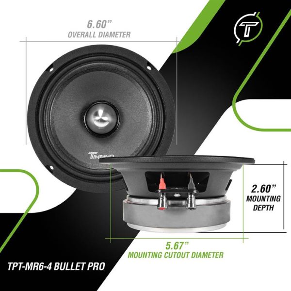 TPT-MR6-4 BULLET PRO - Dimensions Infographic