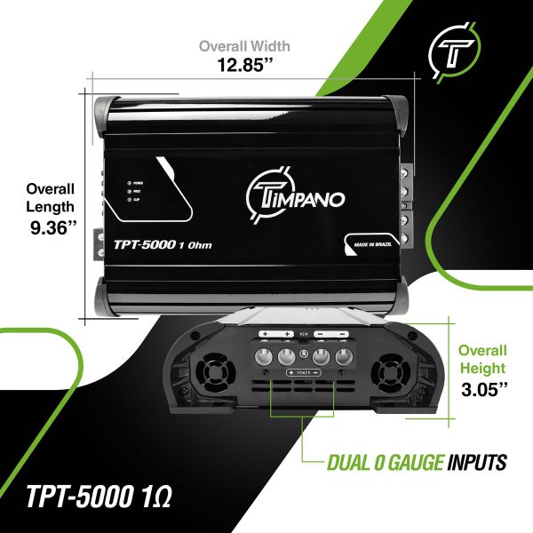 TPT-5000 - 1 Ohms - Dims Infographic