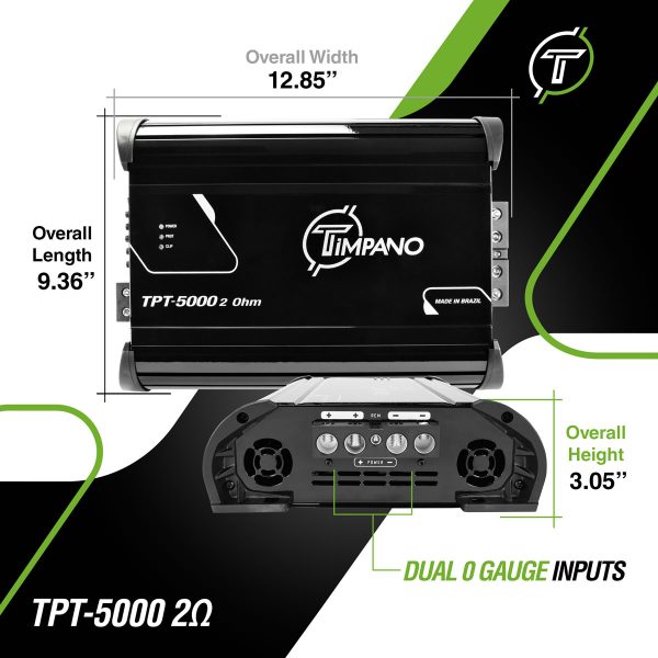 TPT-5000 - 2 Ohms - Dims Infographic