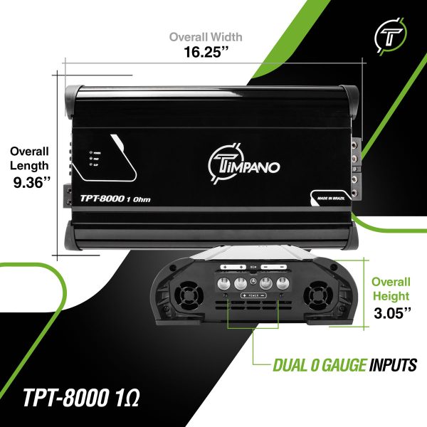 TPT-8000 - 1 Ohms - Dims Infographic