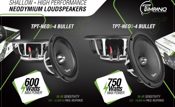 TPT-NEO6-4 BULLET + TPT-NEO8-4 BULLET - Shallow Neodymium Loudspeakers