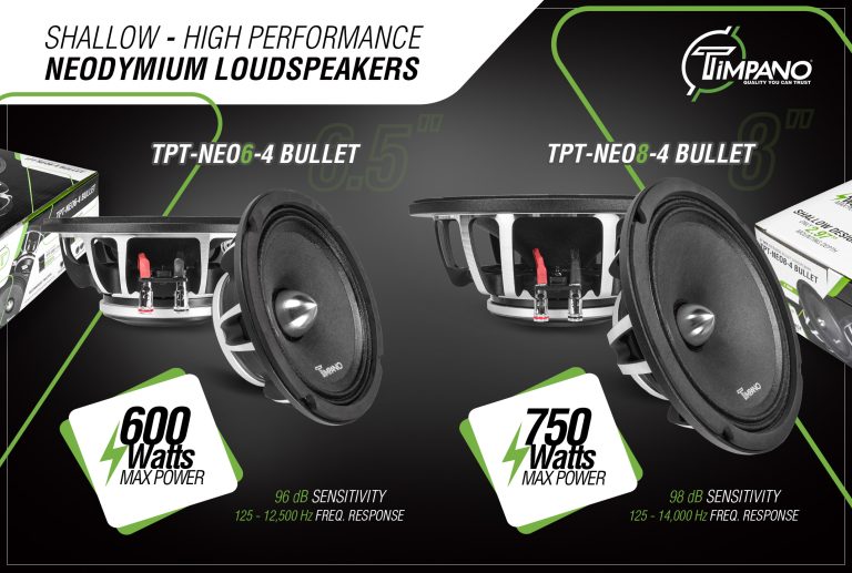 TPT-NEO6-4 BULLET + TPT-NEO8-4 BULLET - Shallow Neodymium Loudspeakers